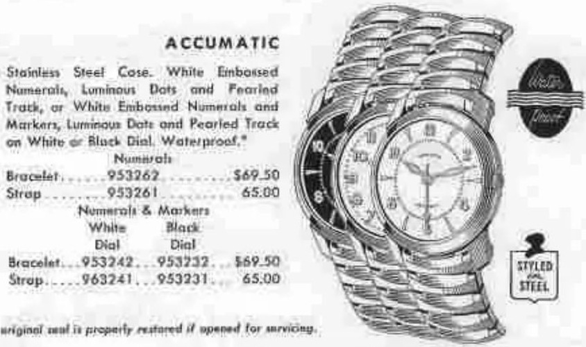 Hamilton Accumatic — original catalog portrait