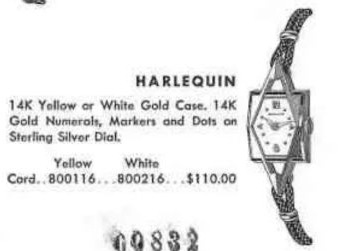 Hamilton Harlequin — original catalog portrait